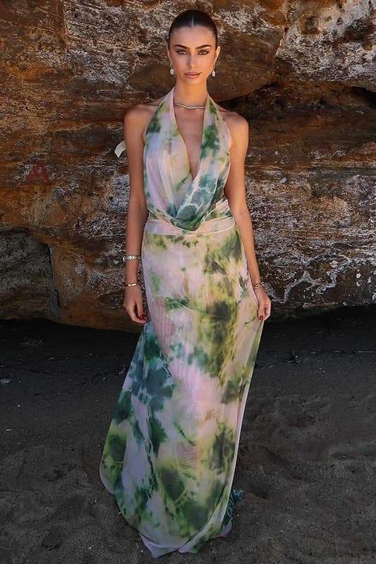 Marta® | Printed Halterneck Maxi Dress