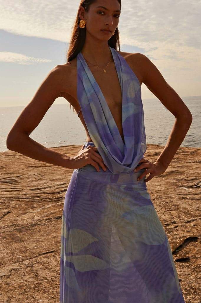 Marta® | Printed Halterneck Maxi Dress