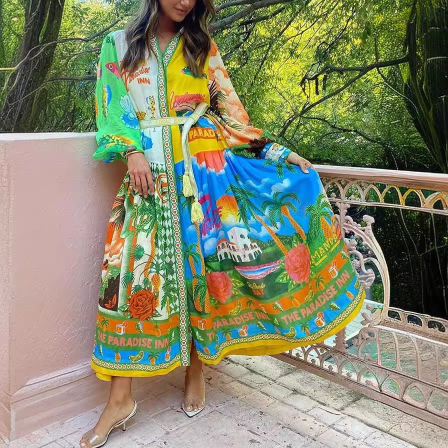 Victoria® | Printed long sleeve dress for women