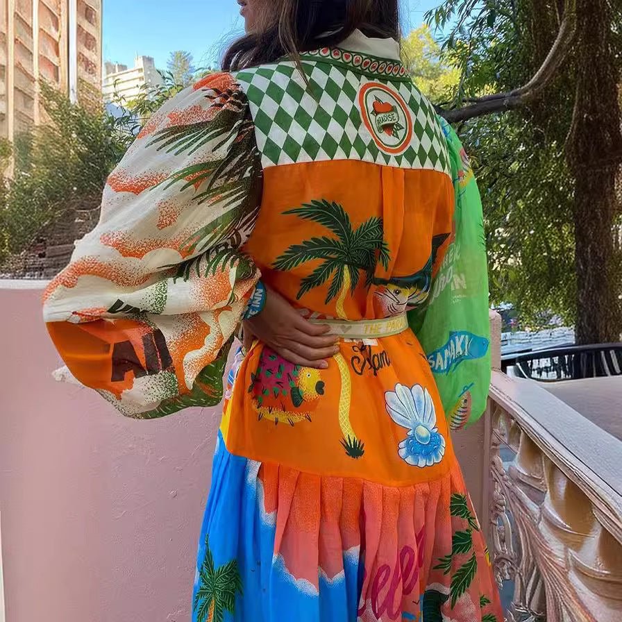 Victoria® | Printed long sleeve dress for women