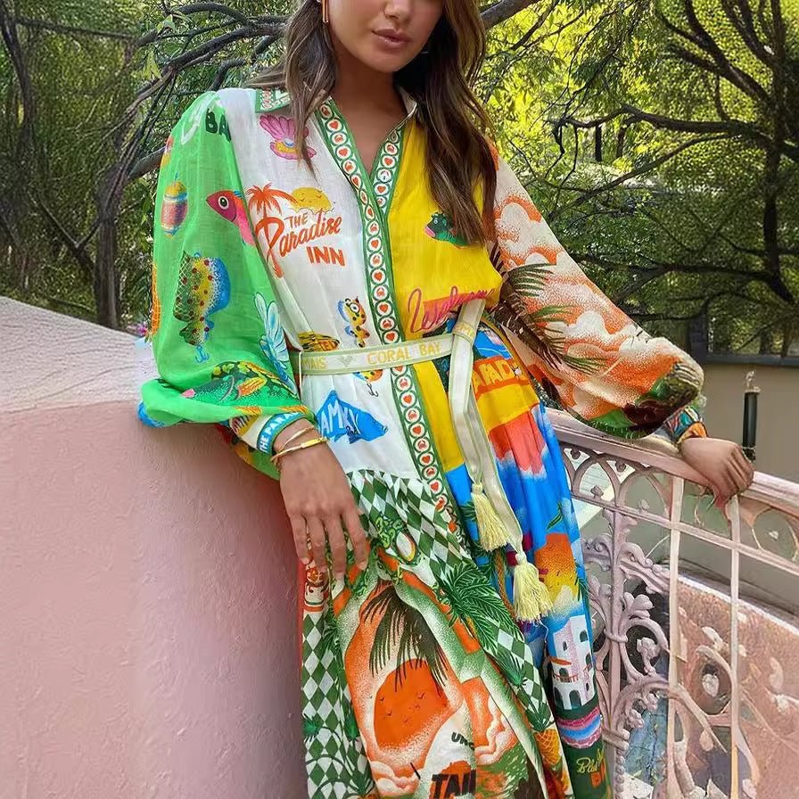 Victoria® | Printed long sleeve dress for women