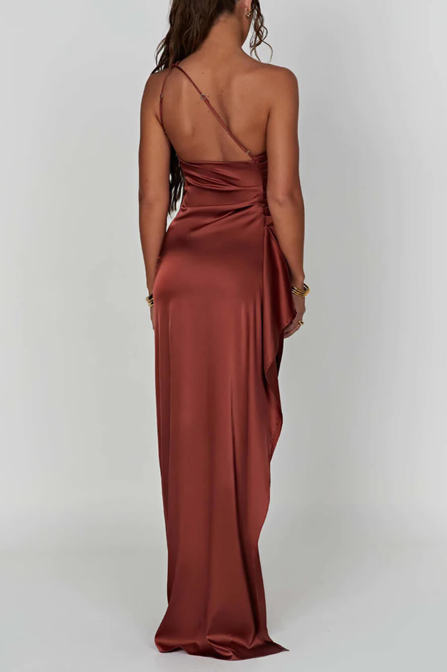 Ariana® | Satin Maxi Dress With Slit