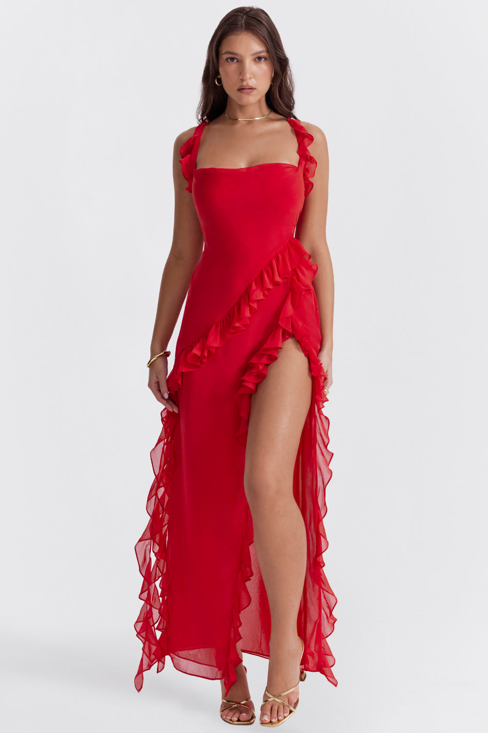 Pamela® | Elegant Long Dress With Ruffles