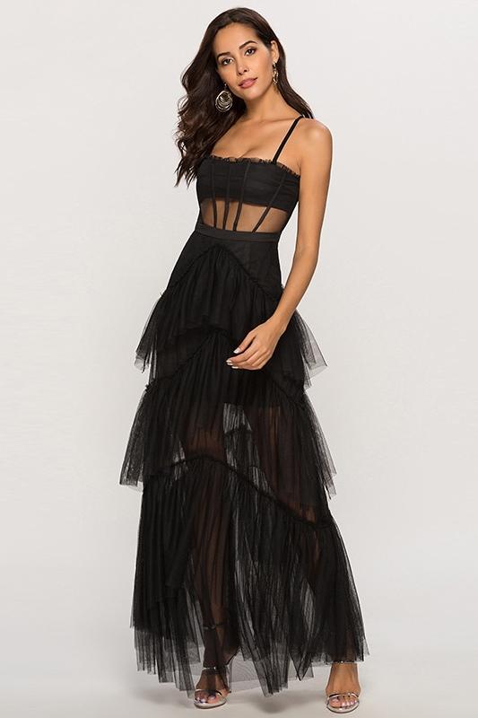 Karen® | Maxi Mesh Slip With Leather Corset