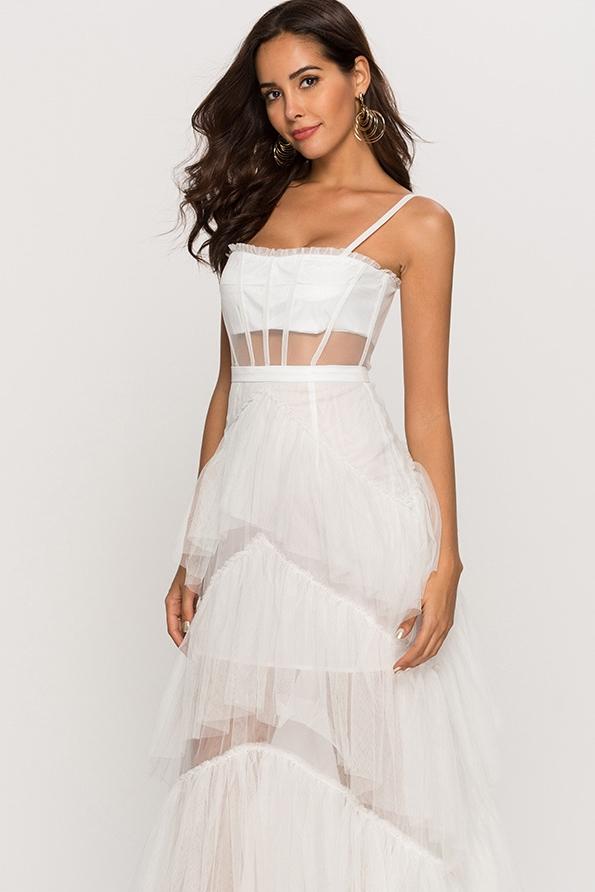 Karen® | Maxi Mesh Slip With Leather Corset