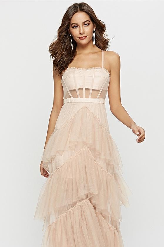 Karen® | Maxi Mesh Slip With Leather Corset