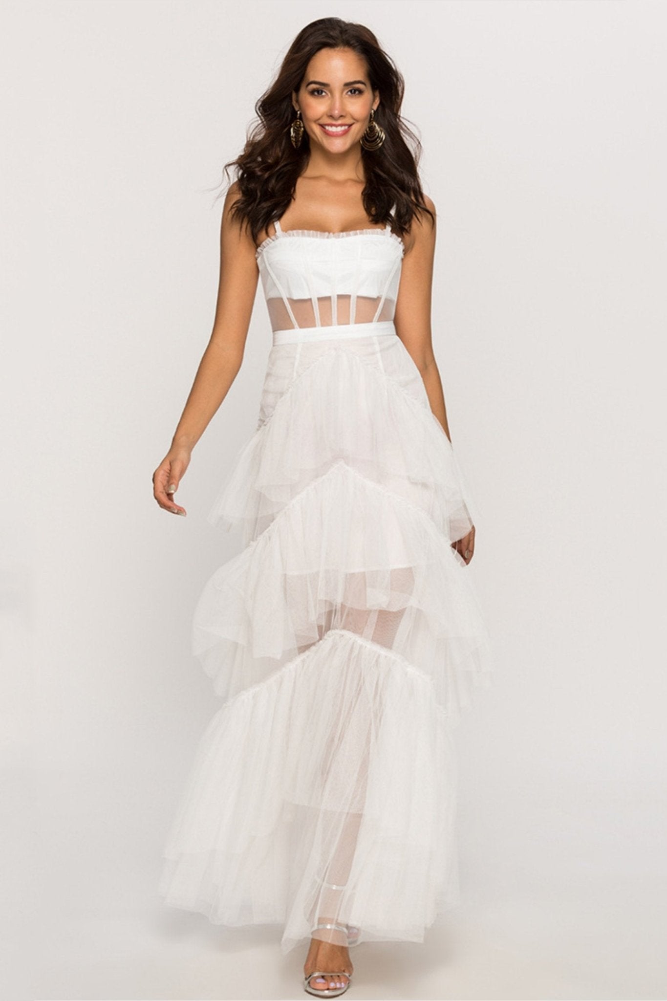 Karen® | Maxi Mesh Slip With Leather Corset