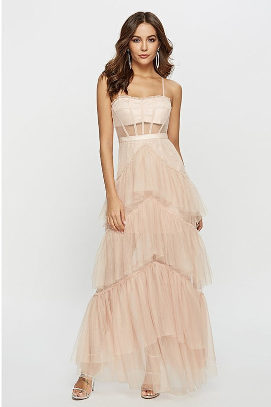 Karen® | Maxi Mesh Slip With Leather Corset
