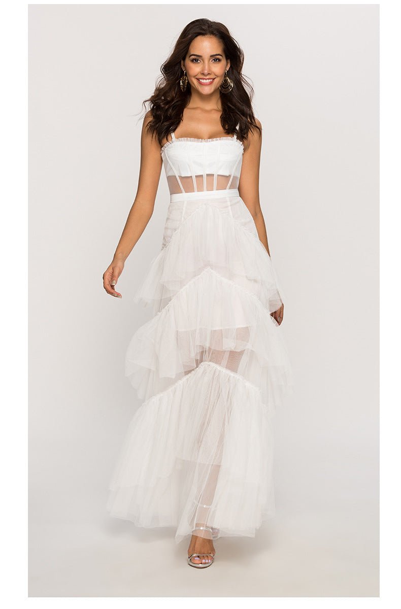 Karen® | Maxi Mesh Slip With Leather Corset