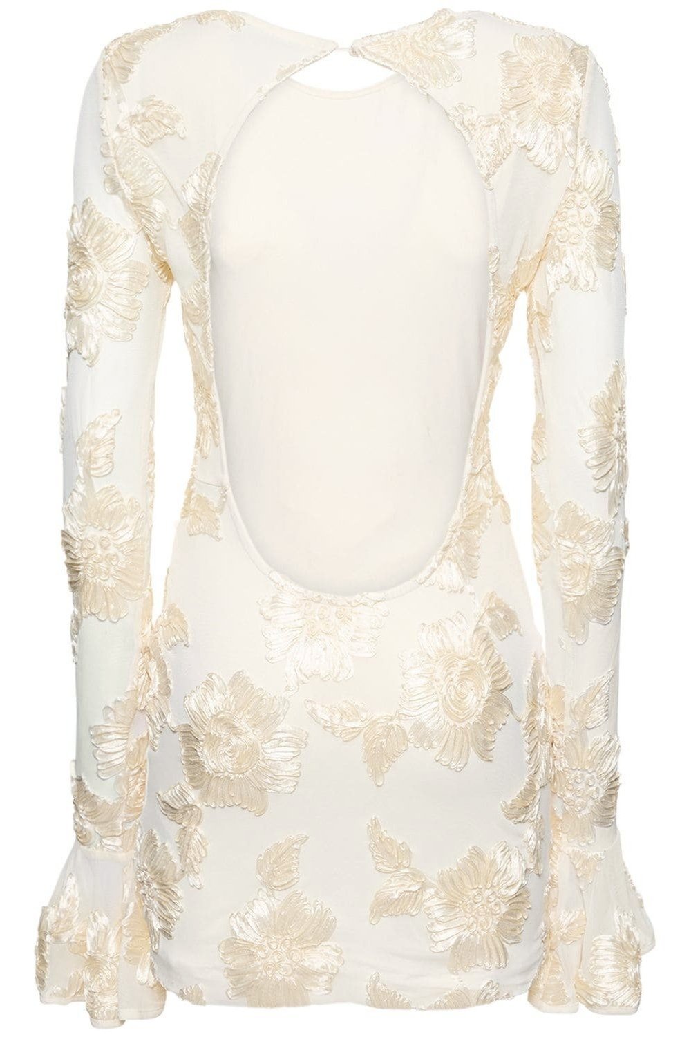 Norma® | Backless Embroidered Mesh Mini Dress