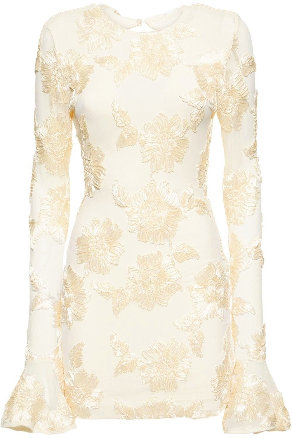 Norma® | Backless Embroidered Mesh Mini Dress