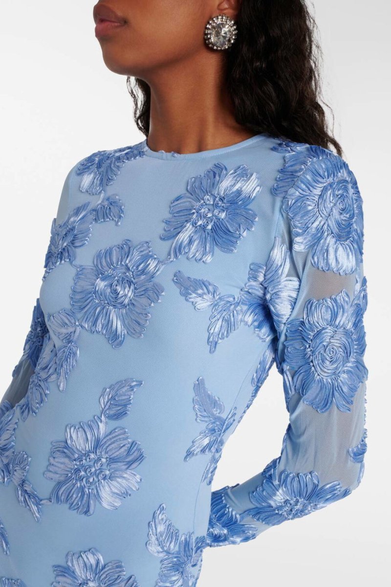 Norma® | Backless Embroidered Mesh Mini Dress