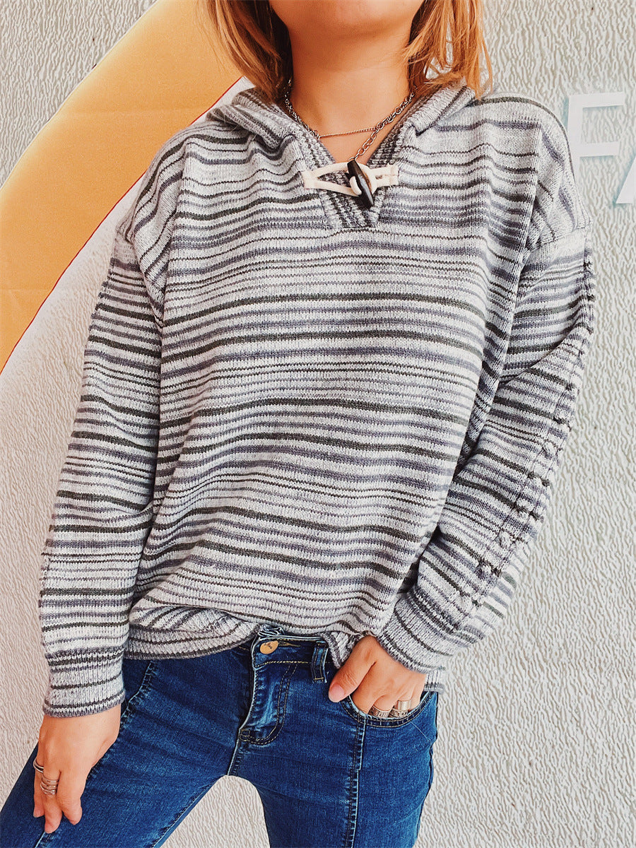 Zoe | Striped long sleeve hoodie