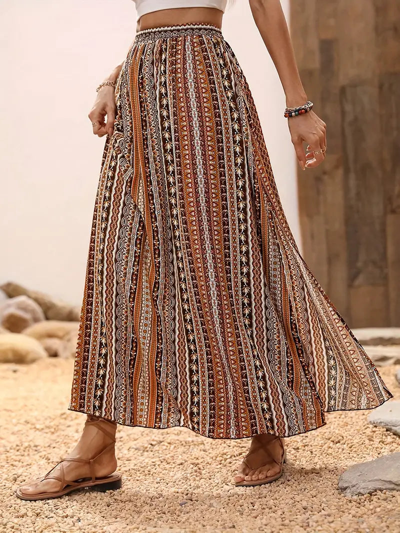Aubrey® | Tribal Print Flared Skirt