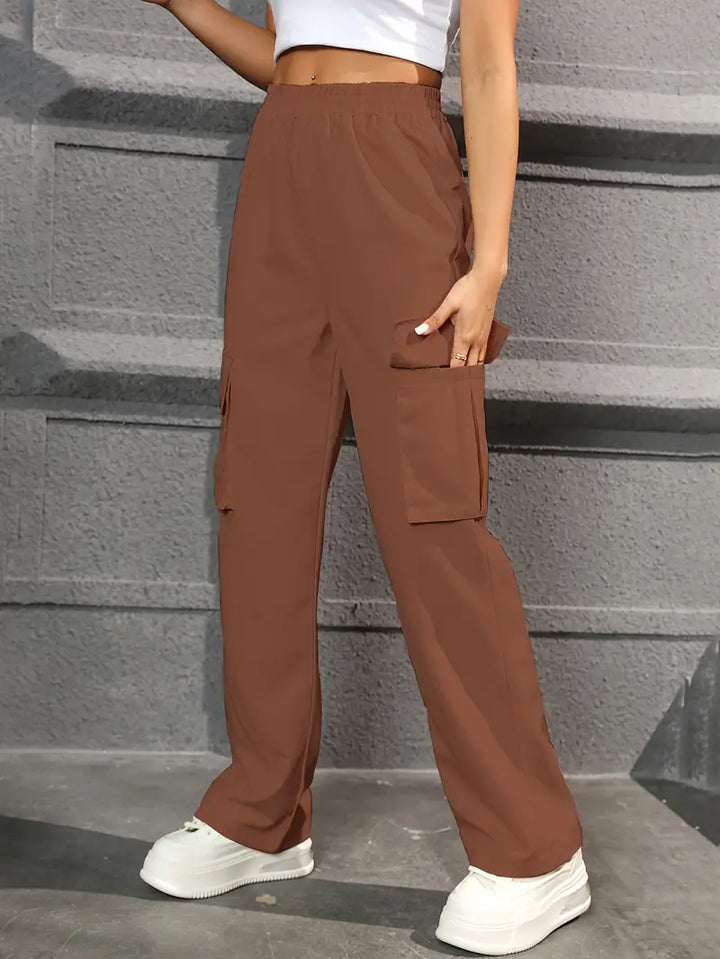 Bidelia® | Simply Comfortable High Waist Cargo Pants