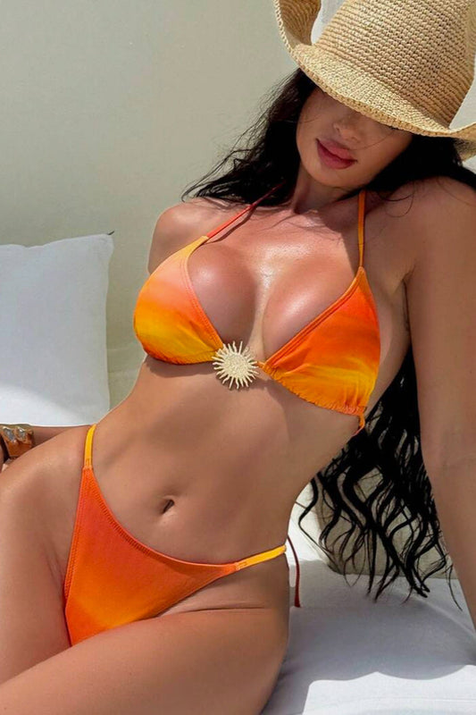 Gradient Halter Bikini Set