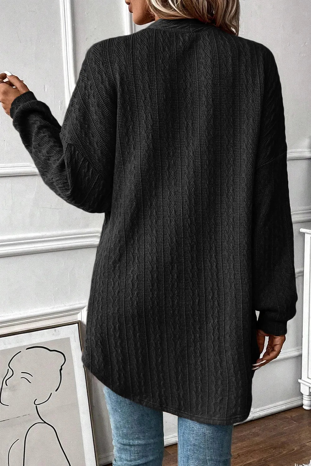Wendy | Structured open front long sleeve cover with pockets