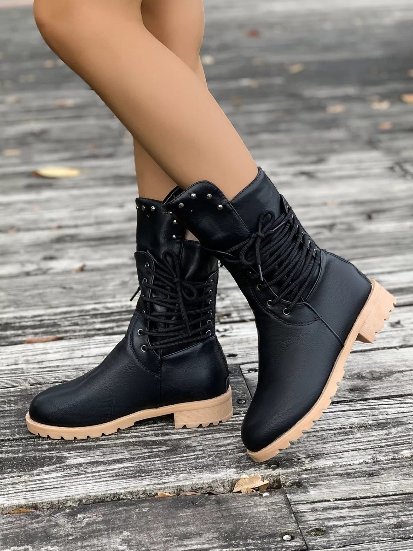 Susan | Women's Round Toe Block Heels Boots