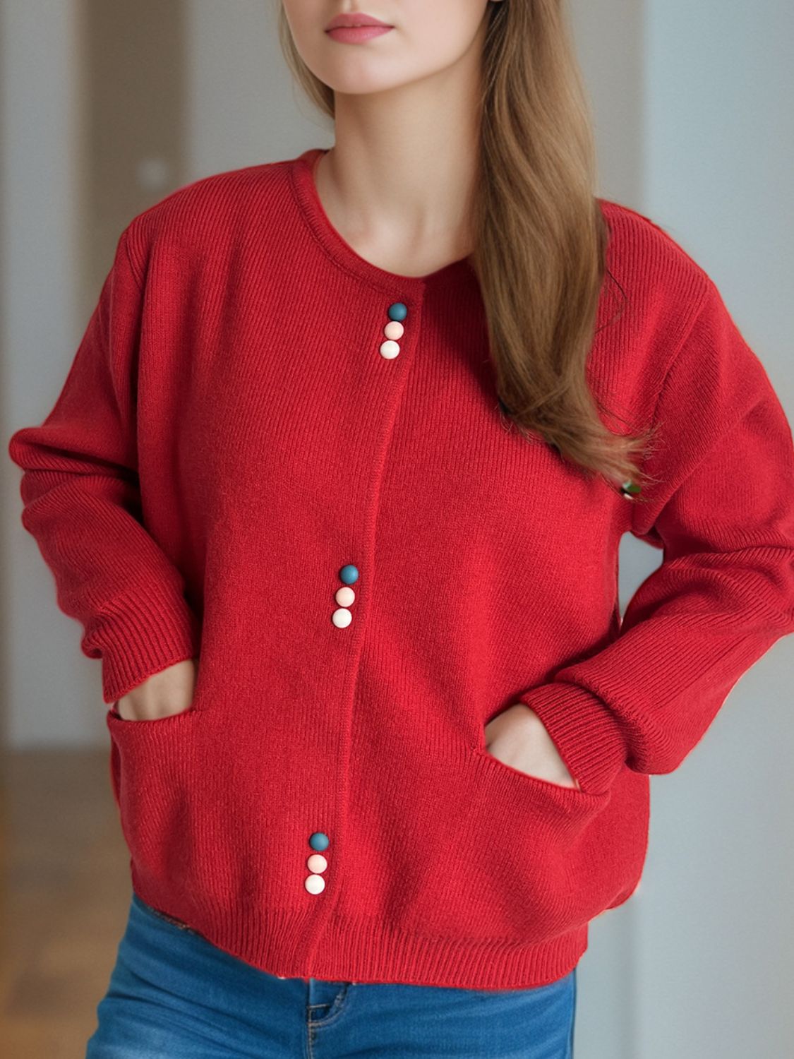 Eulalia | Long sleeve cardigan with buttons and pockets