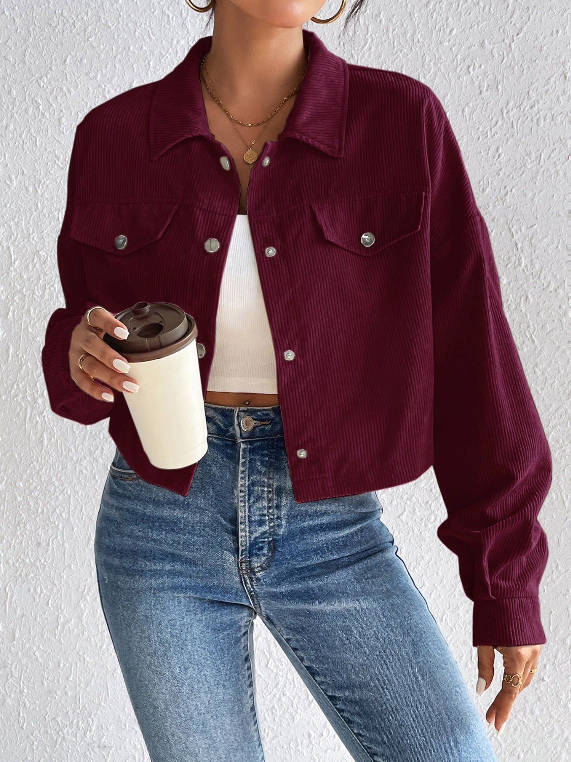 Constance | Long sleeve jacket with snap fastening