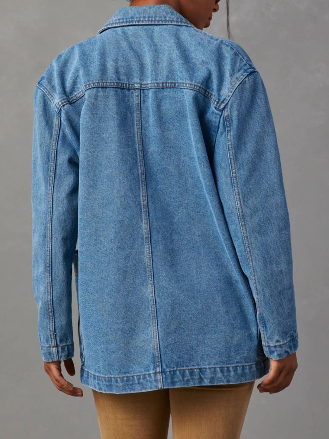 Julieta | Long-sleeved denim jacket with pockets and lapel collar