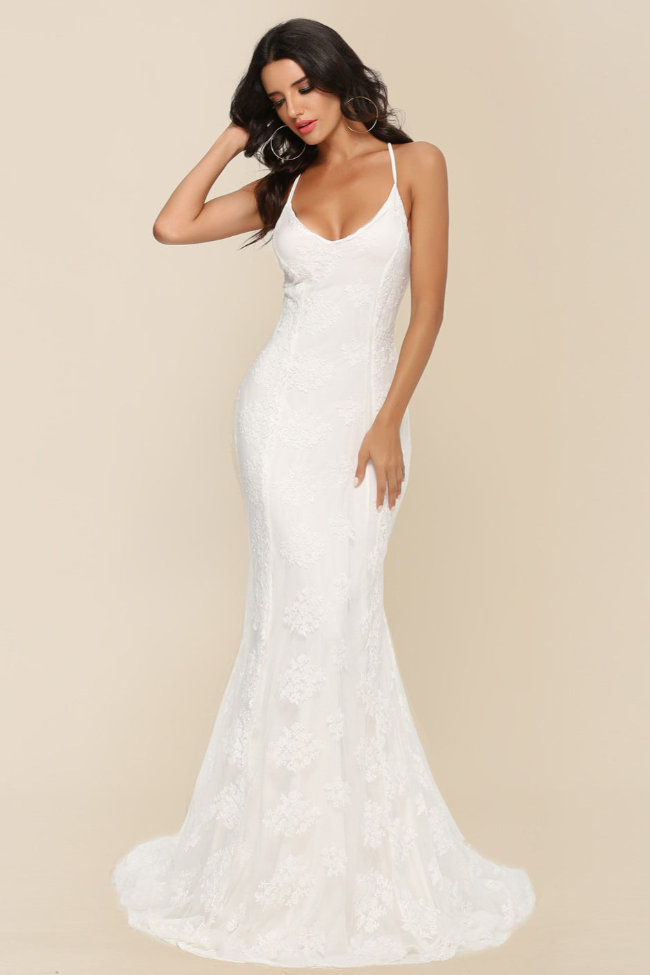 Long Sleeveless Cathedral Train Formal Dress