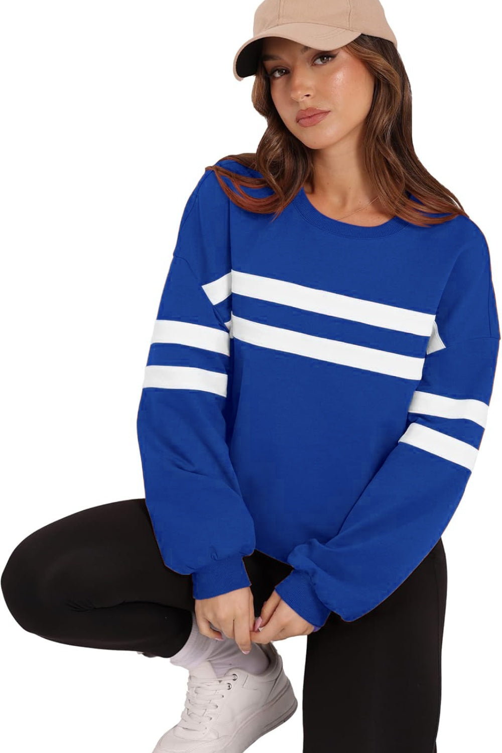 Sandra | Lovelet striped sweatshirt with a crew neck and dropped shoulders