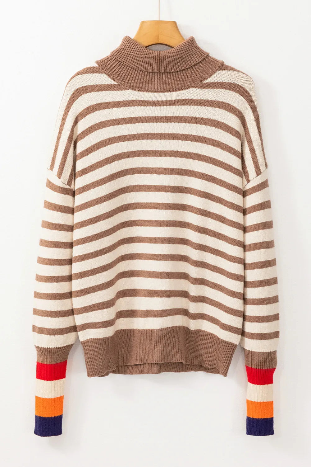 Marlies | Striped turtleneck sweater with long sleeves