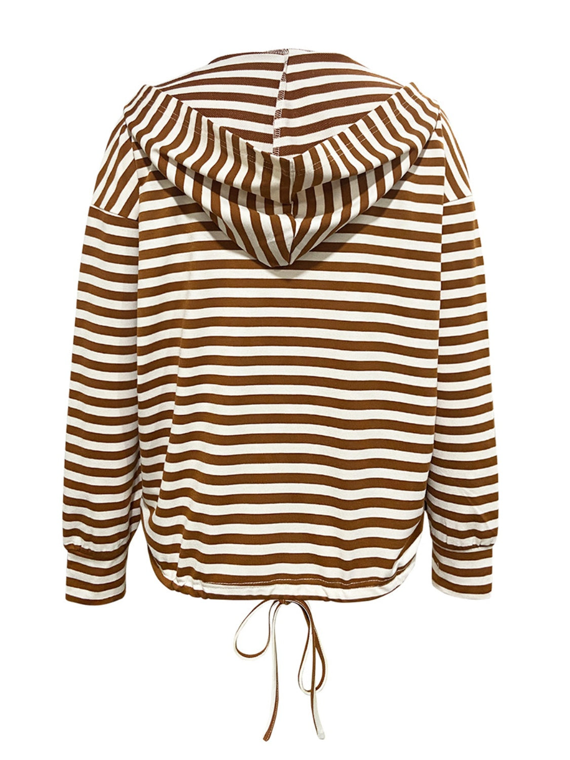 Eliana | Striped drawstring hoodie with long sleeves