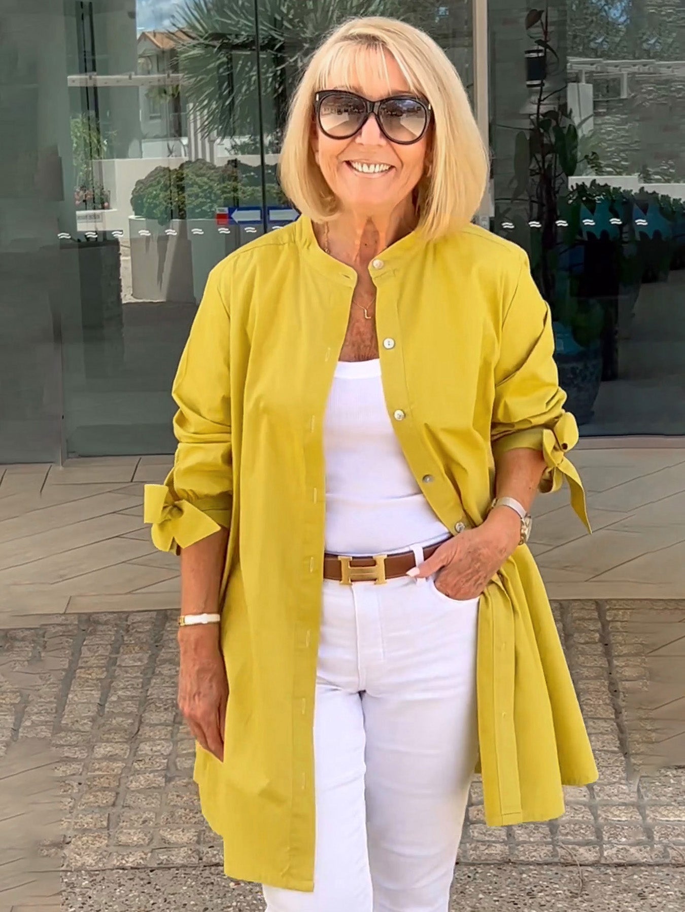 Imelda | Long, simple cotton shirt