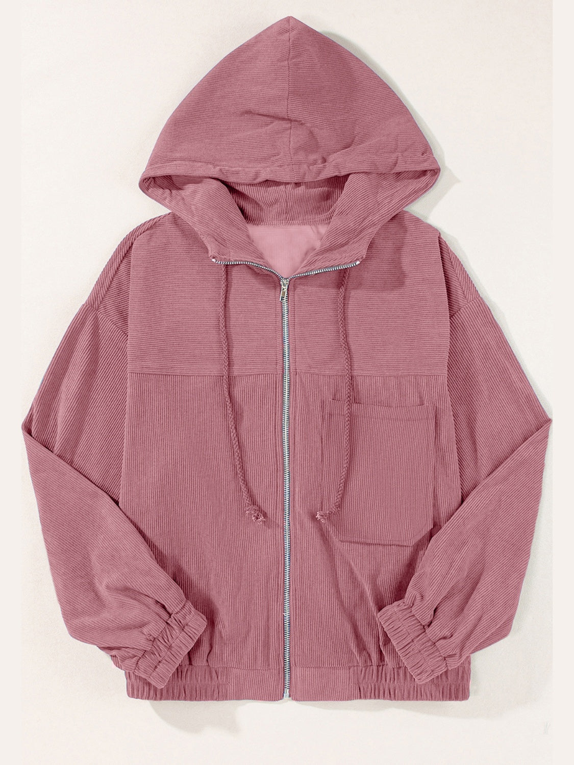 Edith | Long sleeve hooded jacket with drawstring and zip fastening