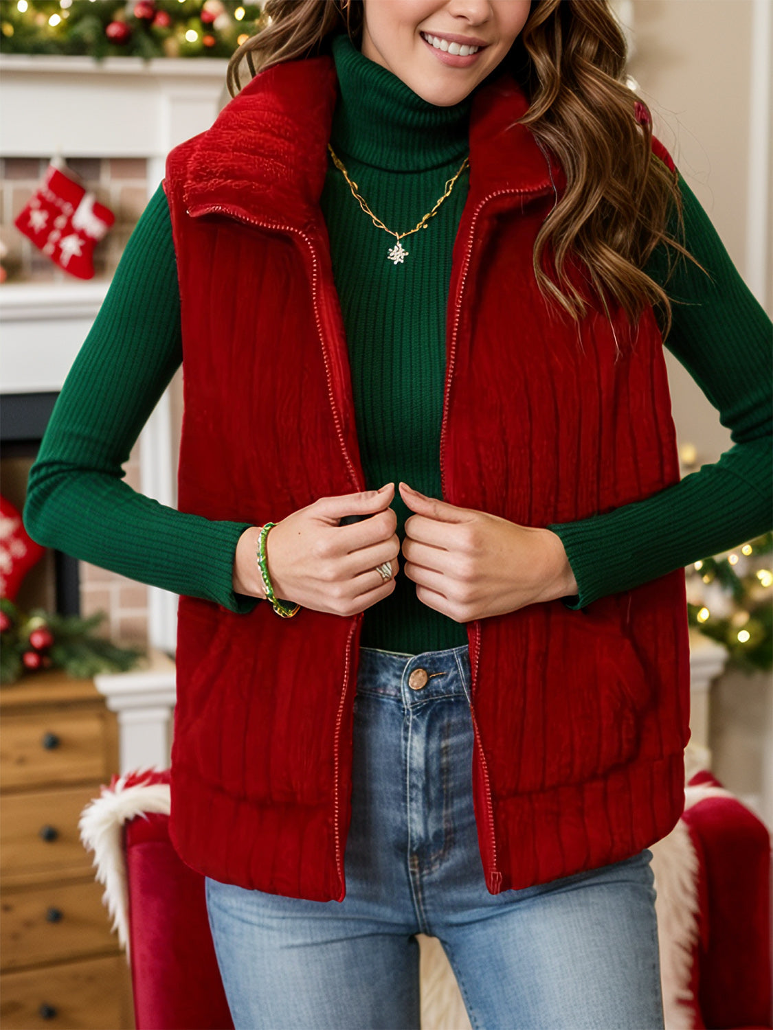 Dayana | Vest coat with zip and pockets