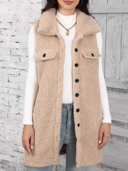 Diana | Buttoned teddy vest coat