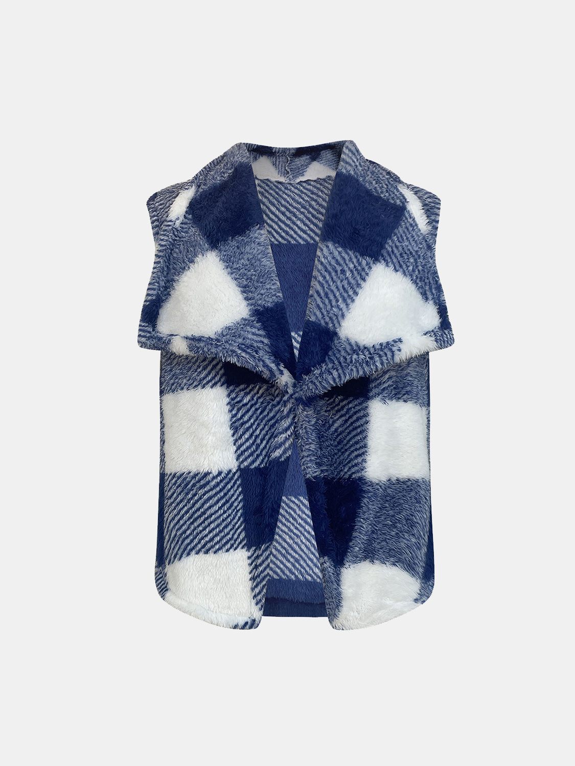 Yolanda | Checked vest coat with an open front