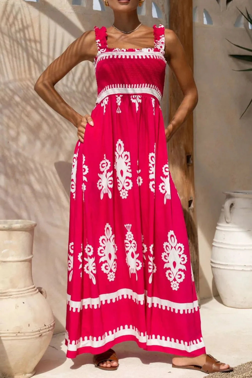 Zelma® | Elegant Sleeveless Printed Maxi Dress