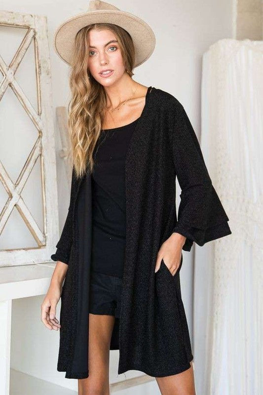 Matilde | Glittery kimono cardigan with bell sleeves