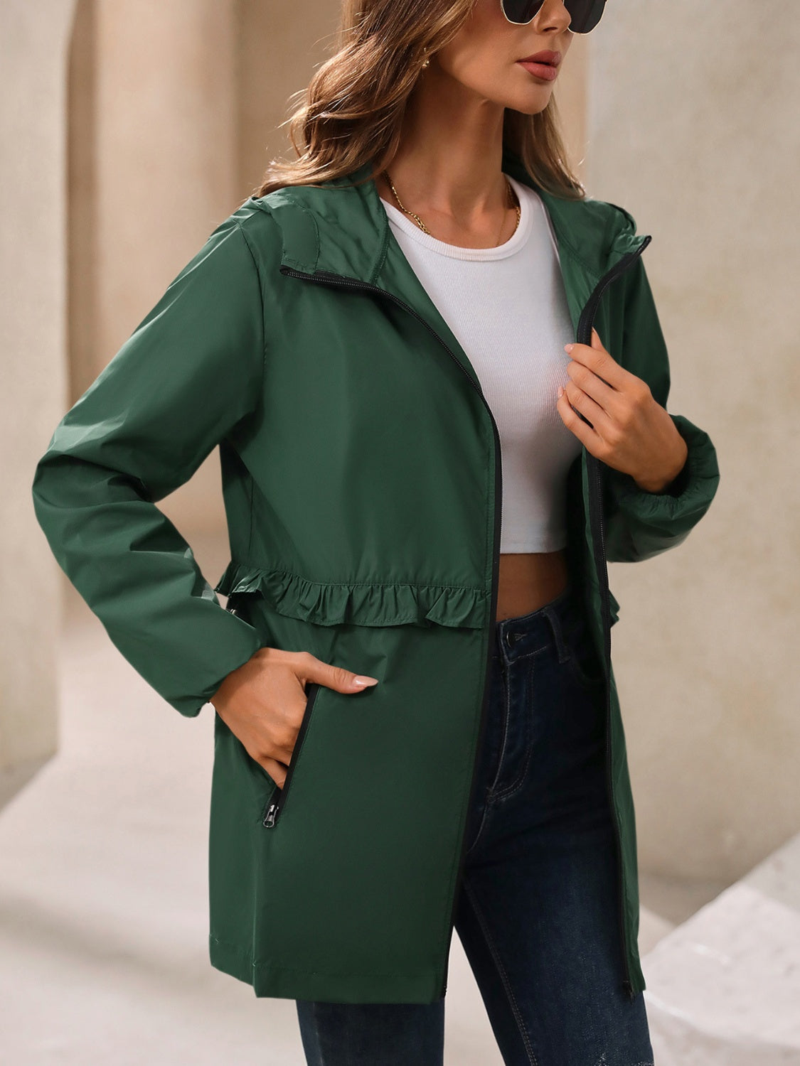 Paulina | Waterproof, long-sleeved outdoor windbreaker with hood