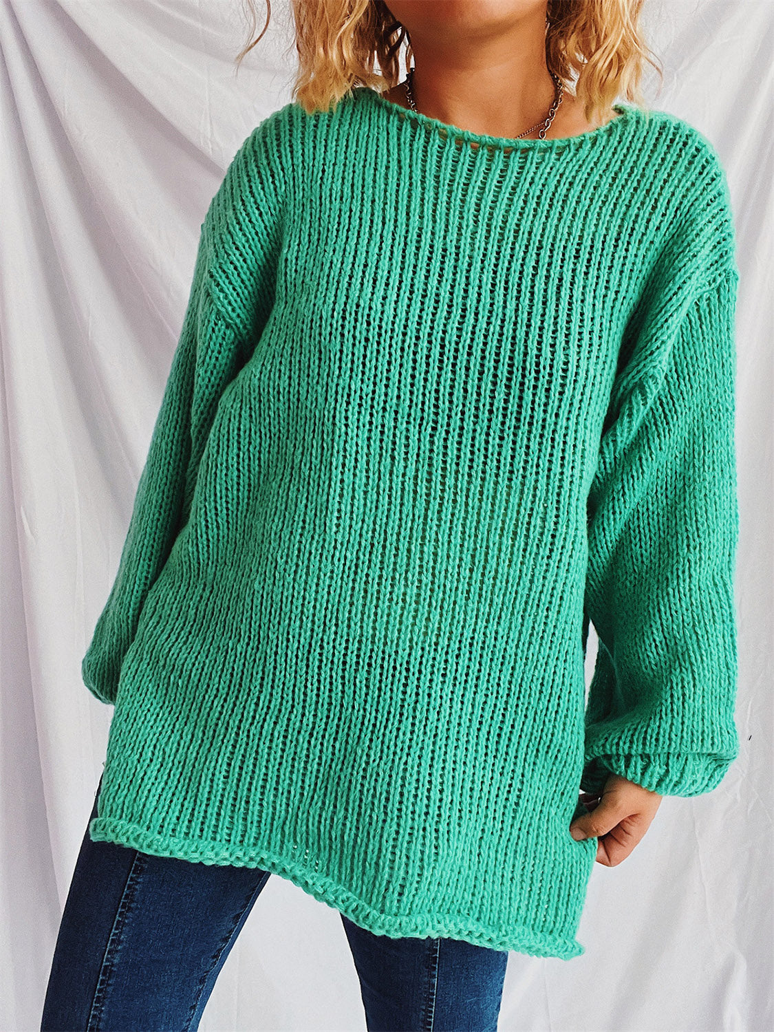 Bernadette | Sweater with a boat neckline and dropped shoulders
