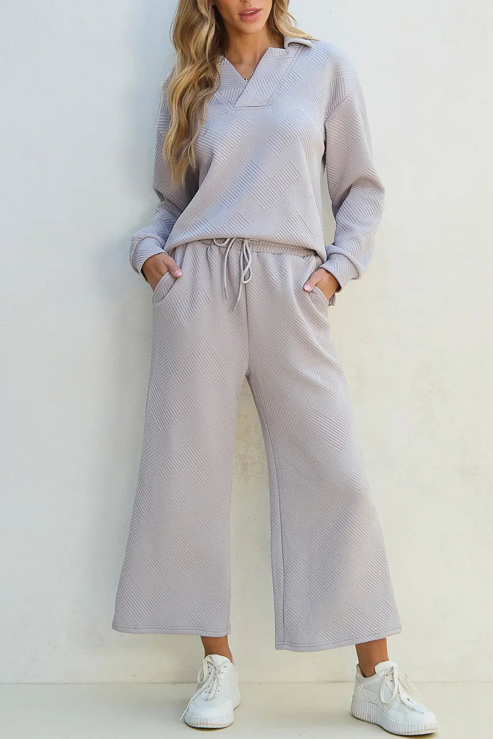Viola | Set of structured long-sleeved shirt and drawstring trousers
