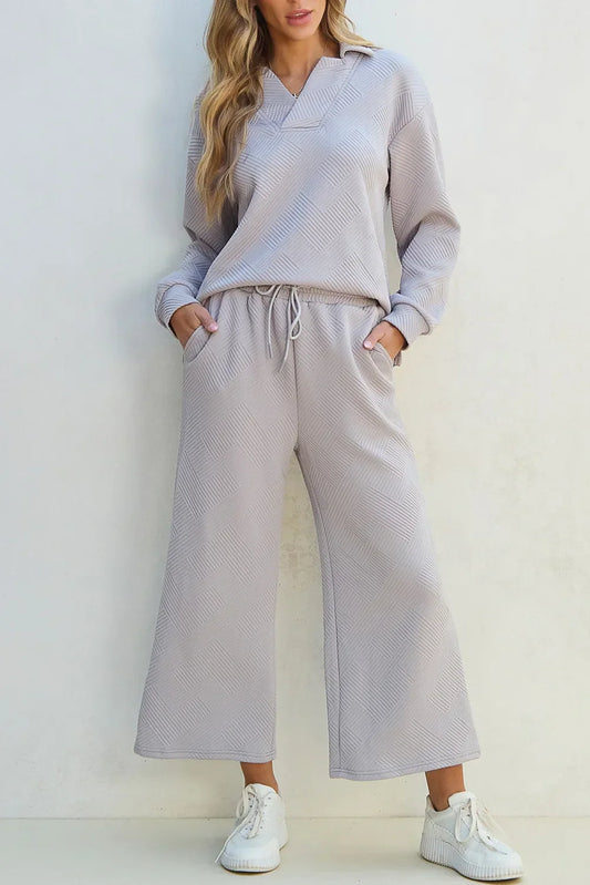 Viola | Set of structured long-sleeved shirt and drawstring trousers