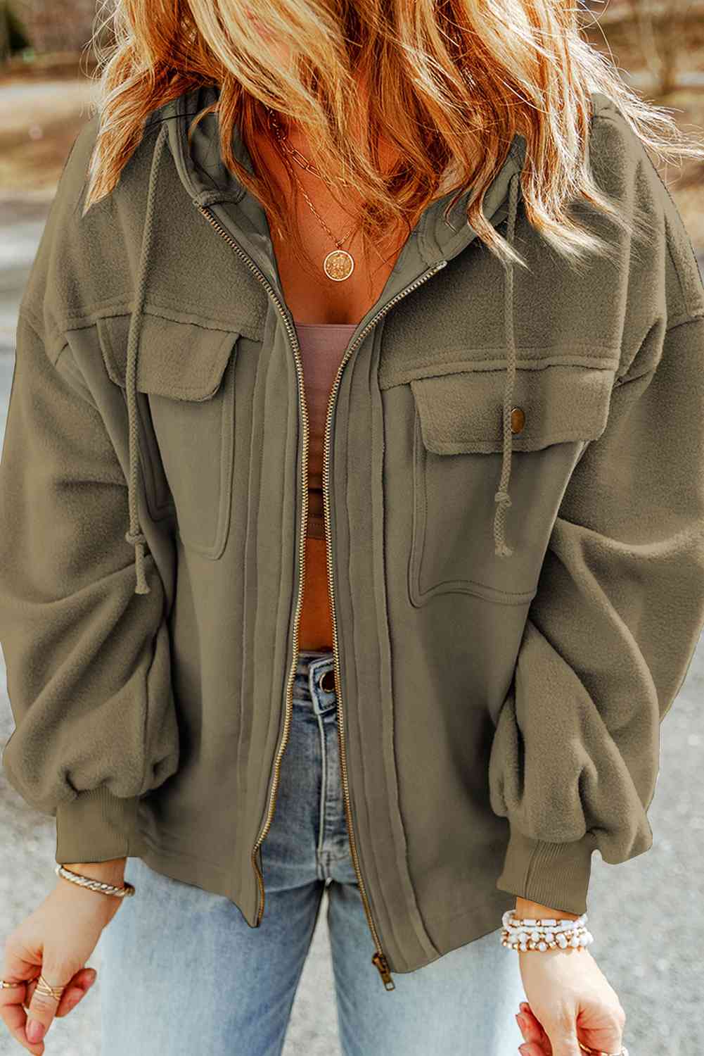 Hana | Jacket with zip, hood and drawstring