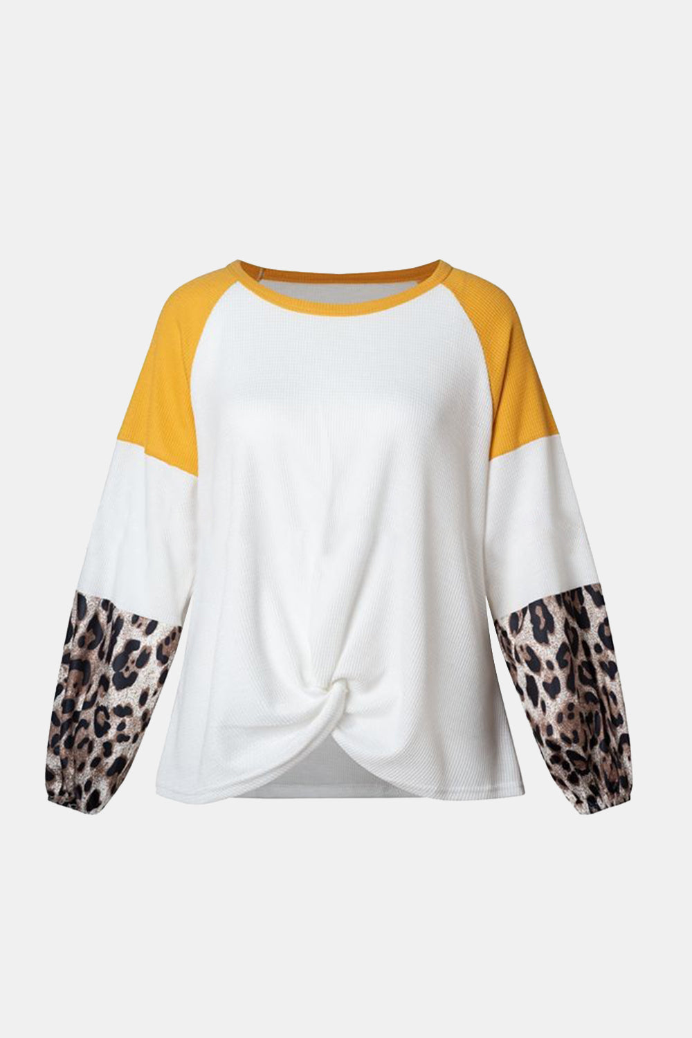 Fatima | Long sleeve t-shirt with twist color block and crew neck