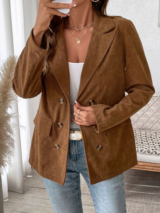 Daniela | Perfee long-sleeved outerwear with decorative pocket flap and lapel collar
