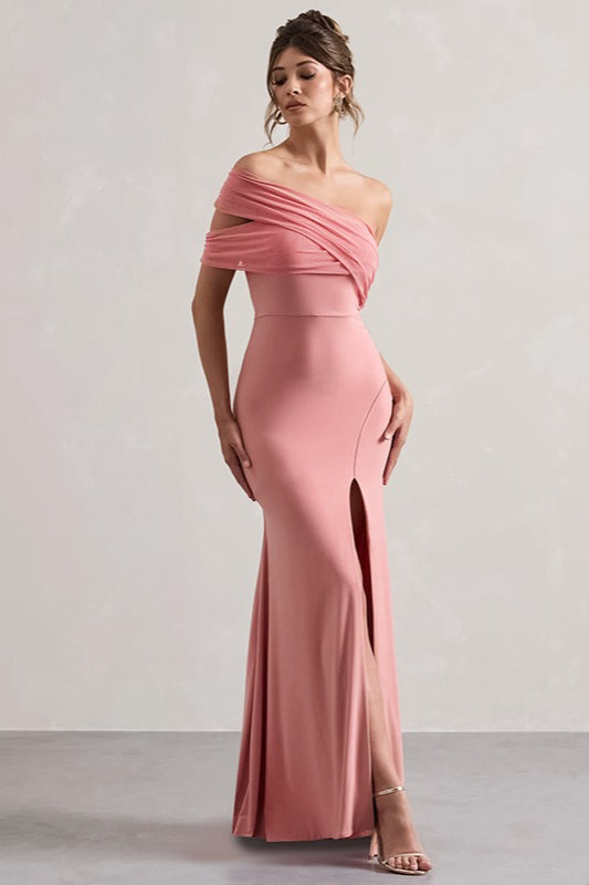 Mesh Asymmetric Formal Dress