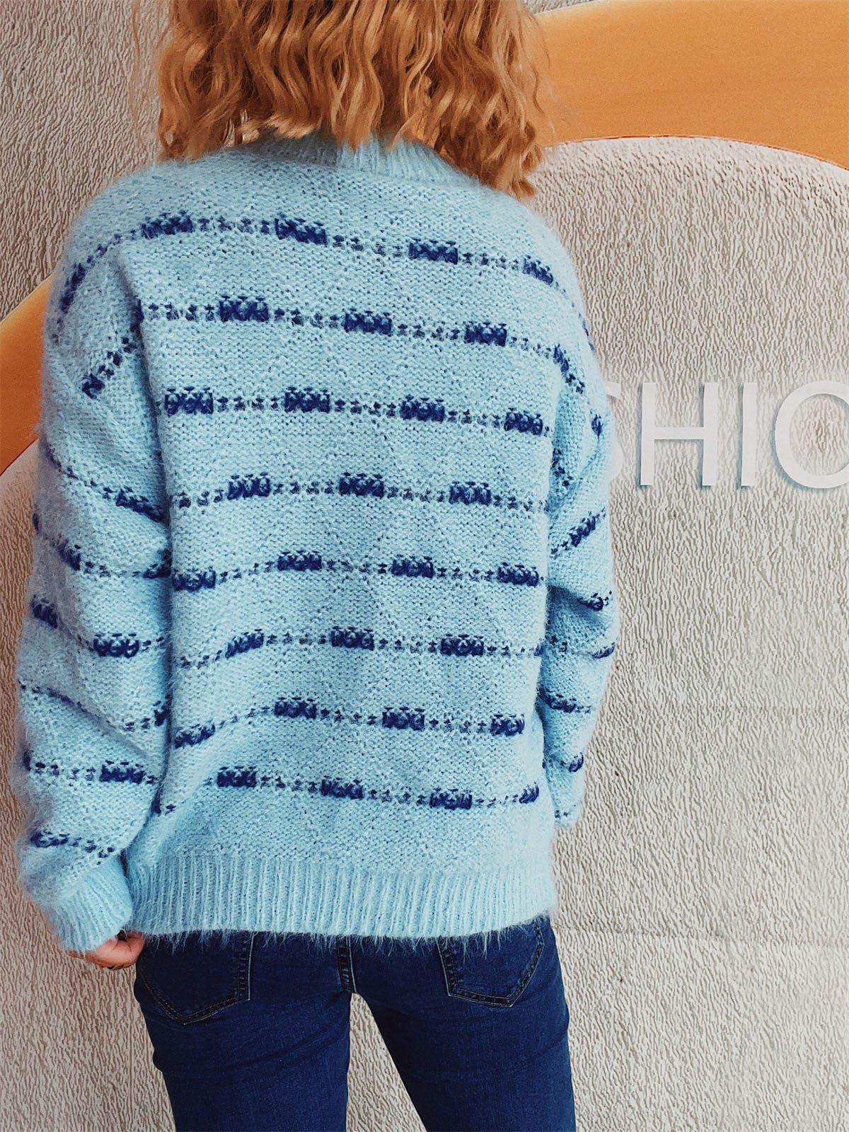 Ilse | Striped long-sleeved sweater with a crew neck