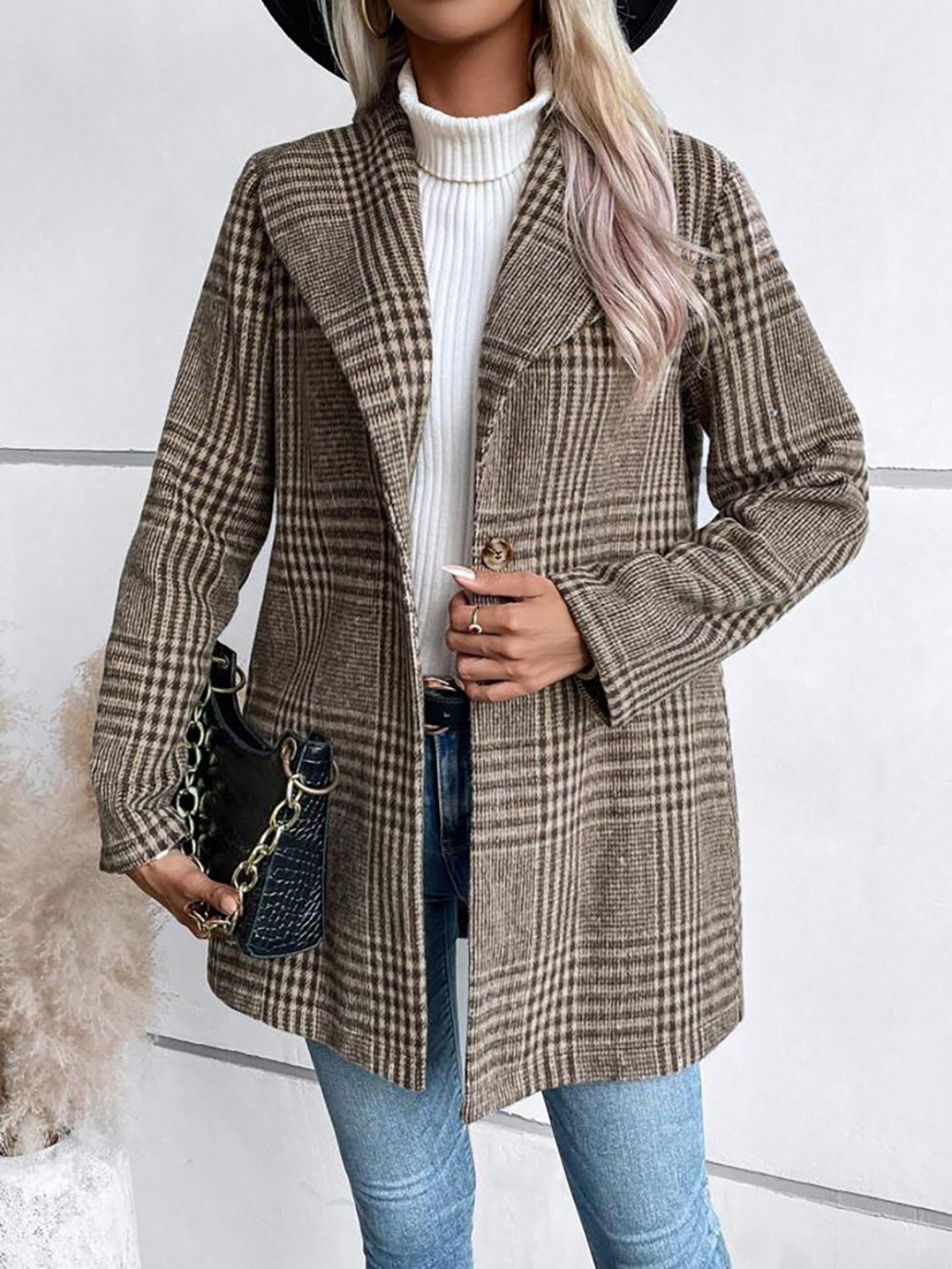 Esther | Checked, long-sleeved jacket with a collar