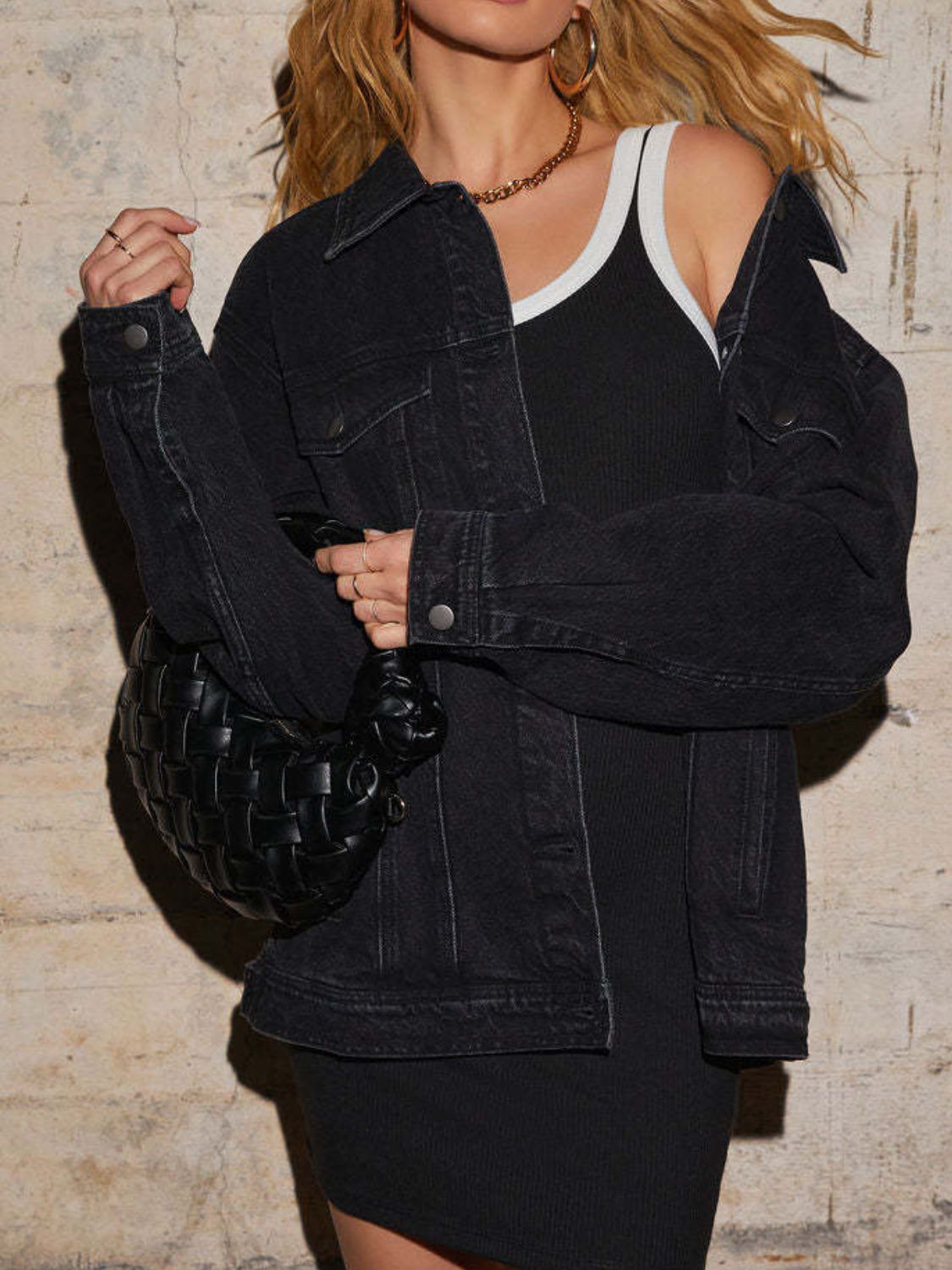 Solveig | Denim jacket with button placket and collar