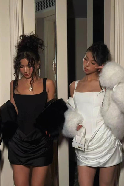 Sexy Boned Tie Cami Party Dress