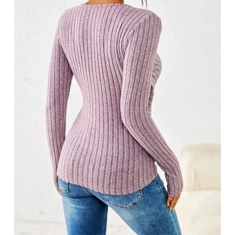 Barbara | Women's Long Sleeve V-Neck Wrap Top