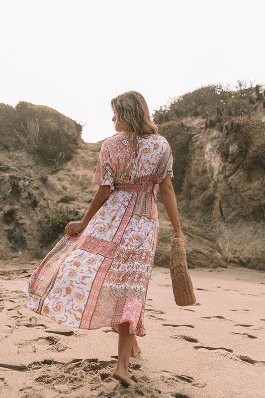 Flor® | Printed V-Neck Cover-Up
